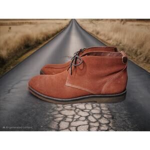 Men's Johnston & Murphy Shoes Boots Size 10 M Rust Suede Color Business Work